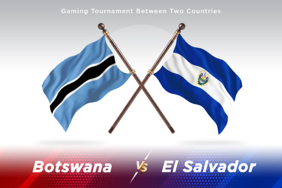 Botswana Versus El Salvador Two Flags