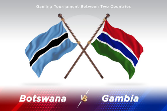 Botswana Versus Gambia Two Flags Design