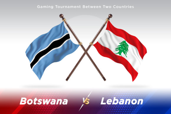 Botswana Versus Lebanon Flags