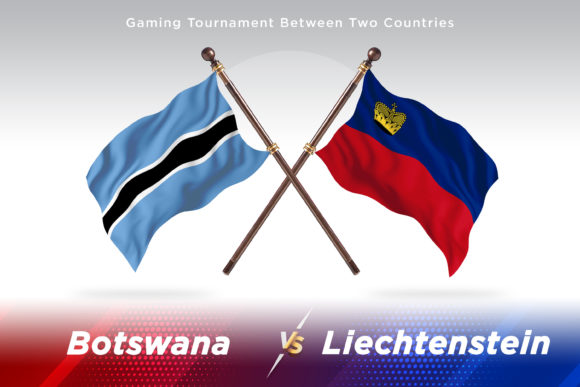 Botswana Versus Liechtenstein Two Flags