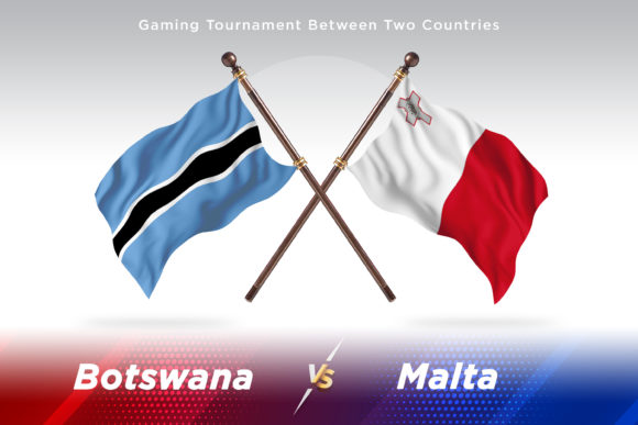 Botswana Versus Malta Two Flags