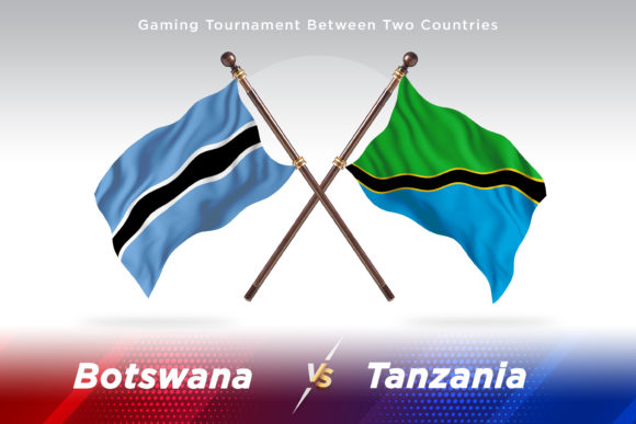 Botswana Versus Tanzania Two Flags