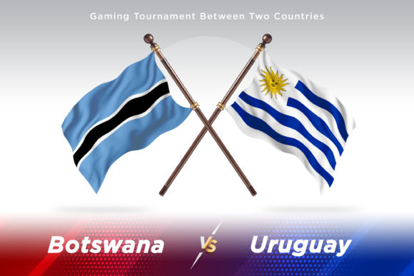 Botswana Versus Uruguay Two Flags