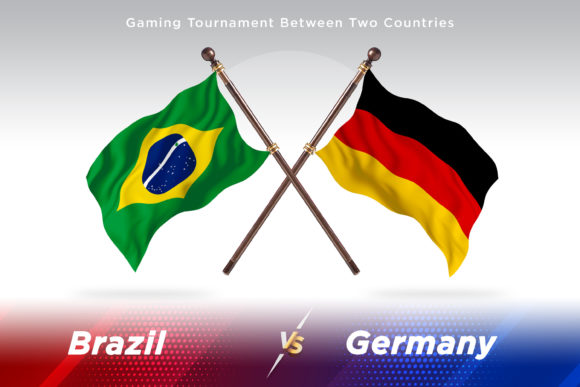 Brazil Versus Germany Flags
