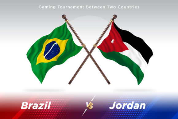 Brazil Versus Jordan Two Flags