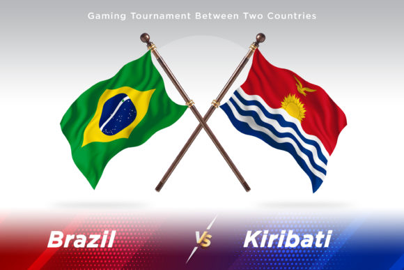 Brazil Versus Kiribati Two Flags