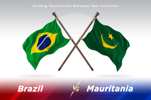Brazil Versus Mauritania Two Flags Design Concept