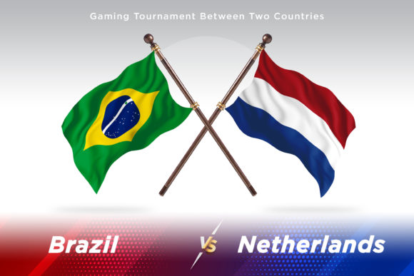 Brazil Versus Netherlands Two Flags