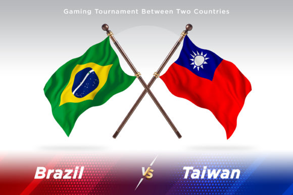 Brazil Versus Taiwan Two Flags Design