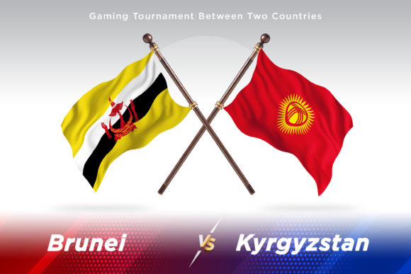 Brunei Versus Kyrgyzstan Two Flags