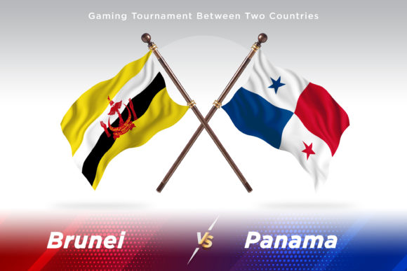 Brunei Versus Panama Flags in Design